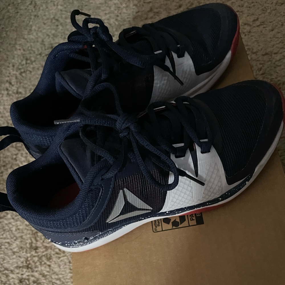 JJ Watt Reebok training shoes red white and blue size 4.5 in men
